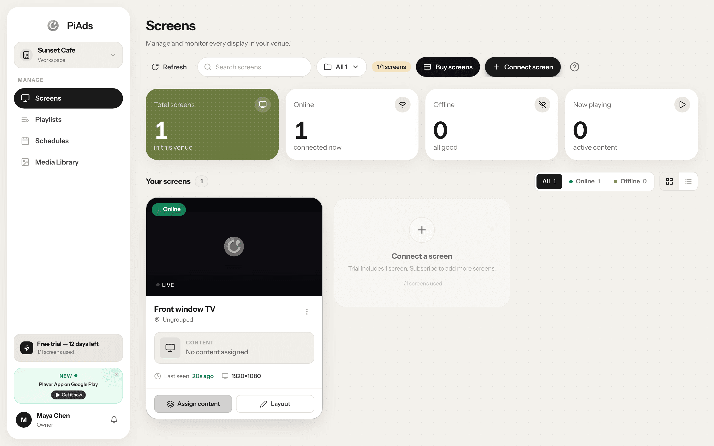 Neighbor Ad Slots — PiAds dashboard