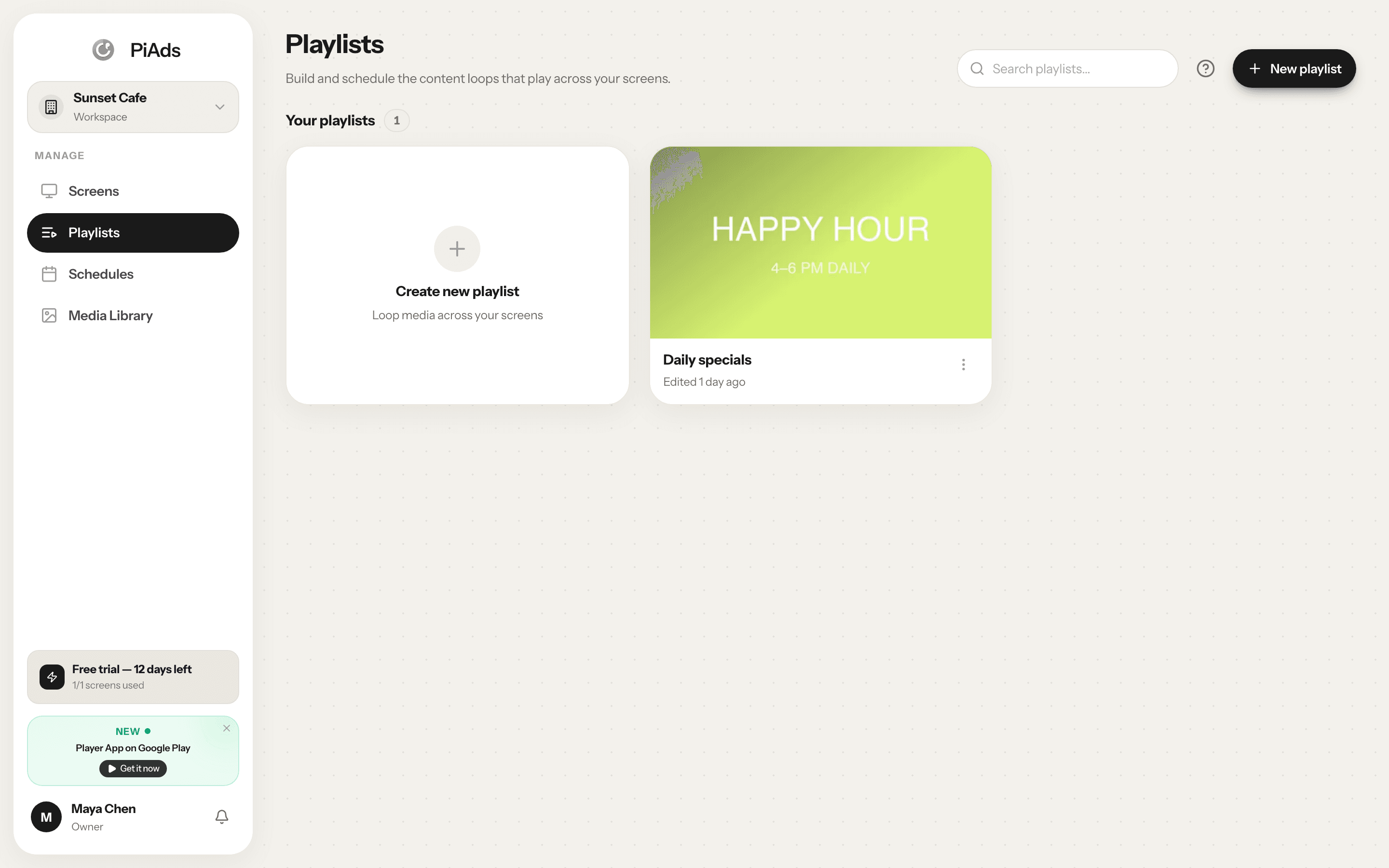 Before & After Showcase — PiAds dashboard